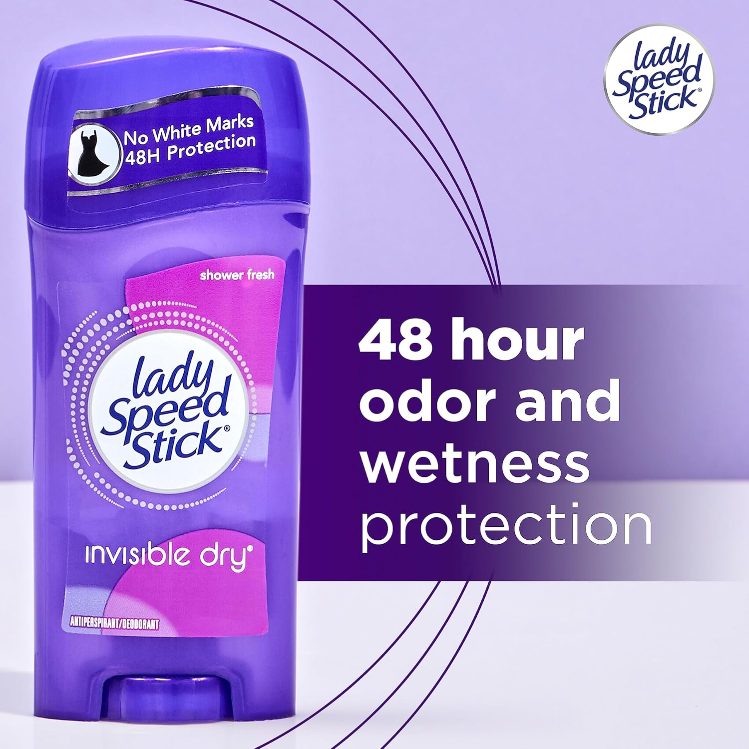 lady speed stick deodorant for women,invisible dry shower fresh 2.3 ounce (pack of 4),
