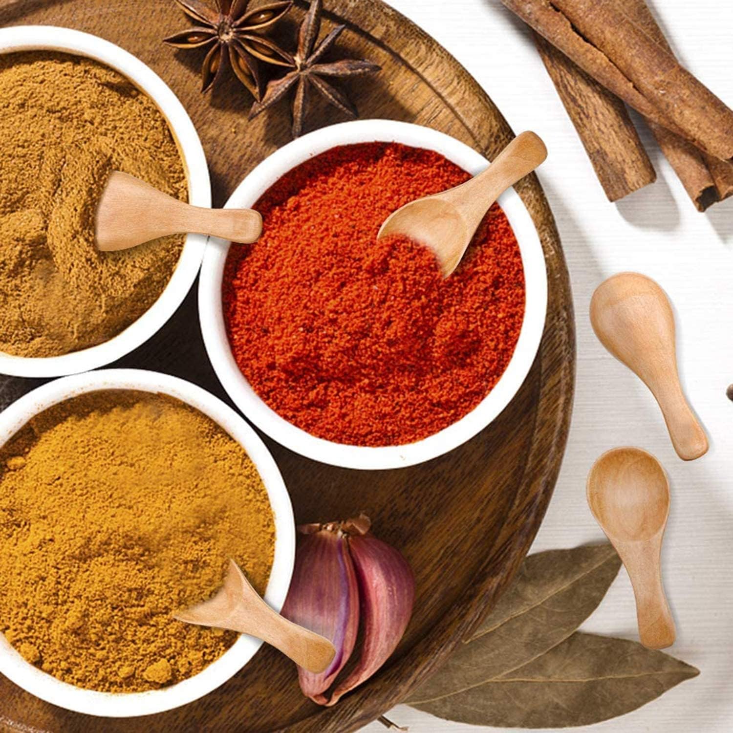 delfino small wooden teaspoon, wooden teaspoon small teaspoons serving wooden utensils for salt spoon honey coffee tea sugar salt, mini wooden spoon for daily use light brown (10 pieces 3 inches)