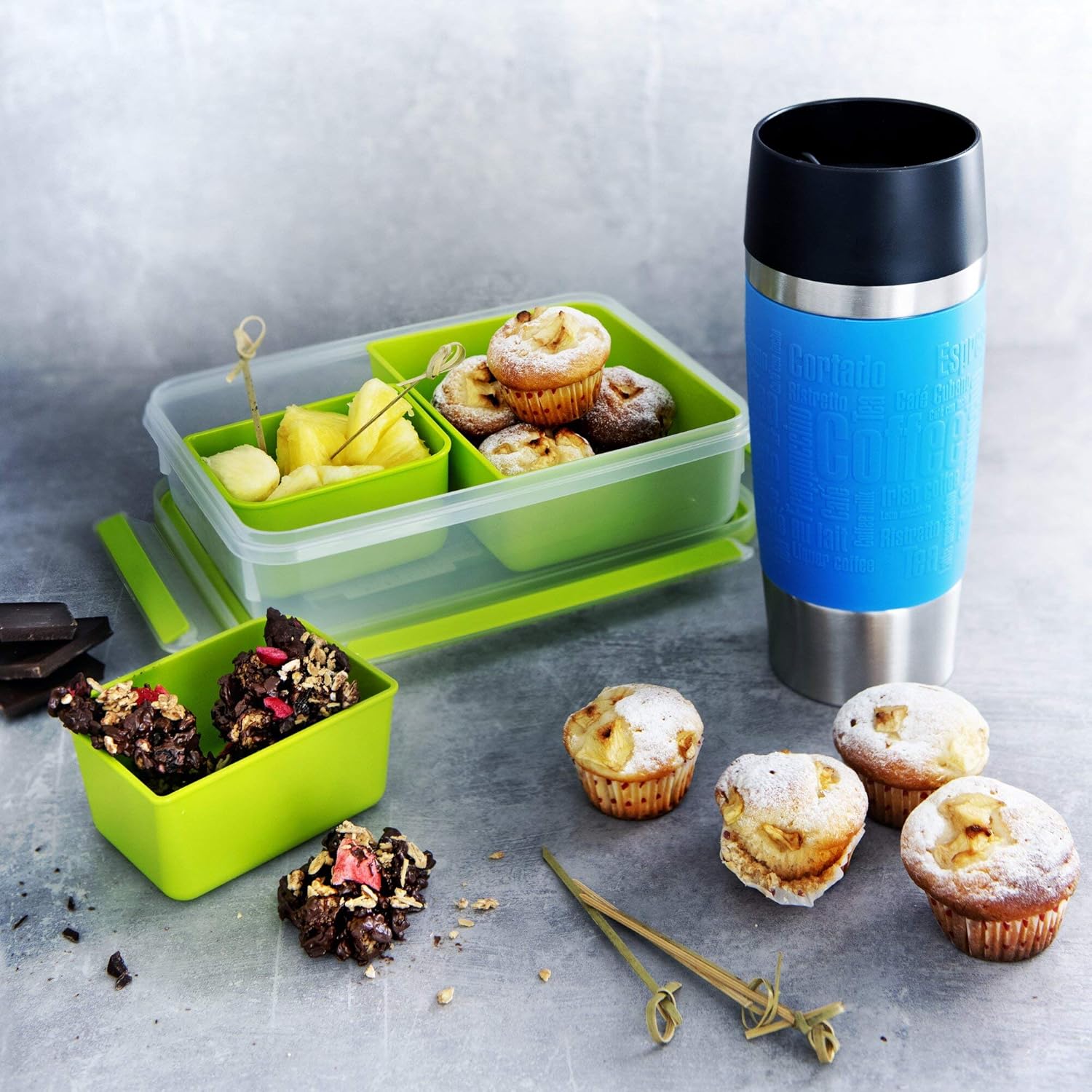 tefal 0.36 litre travel mug , light blue, stainless steel/plastic, k3086114