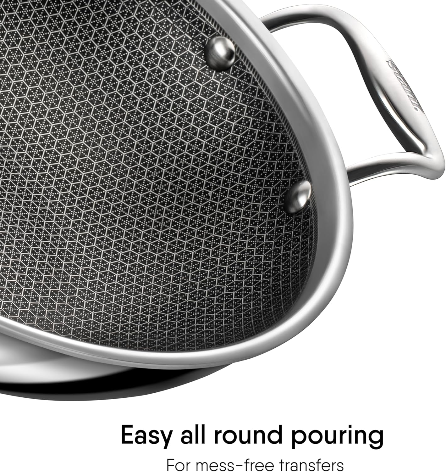 stahl artisan hybrid triply non stick kadai with lid, stainless steel kadai for cooking, triply kadhai metal spatula friendly, induction & gas stove compatible, 2 l, 22 cm