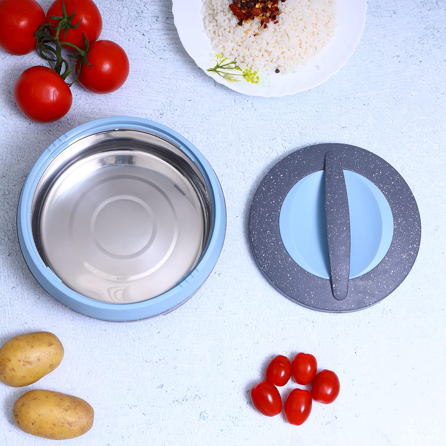 royalford 1500ml cosmos insulated casserole|super pu insulation hot pot with stainless steel inner casing|dishwasher safe|serving dishes with lids|hot food storage container & warmers(assorted colors)