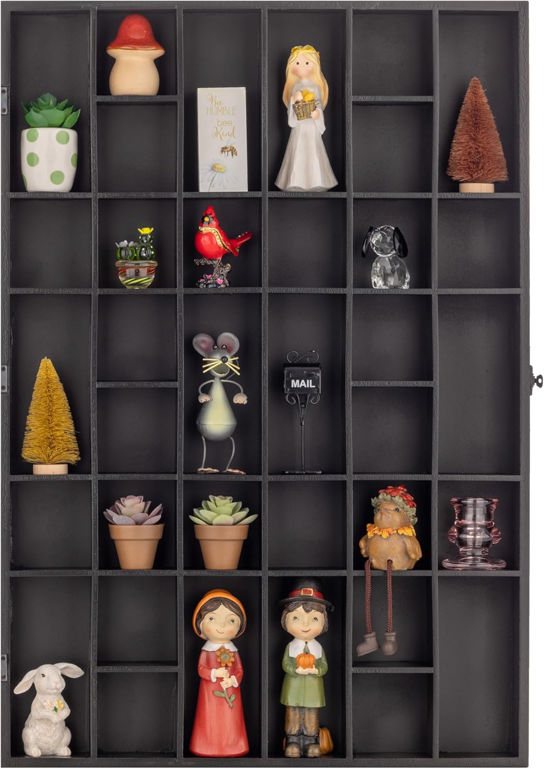 gallery solutions 18x26 display hinged front, black shot glass case od 17.8875x21.3125, 17" x 21"