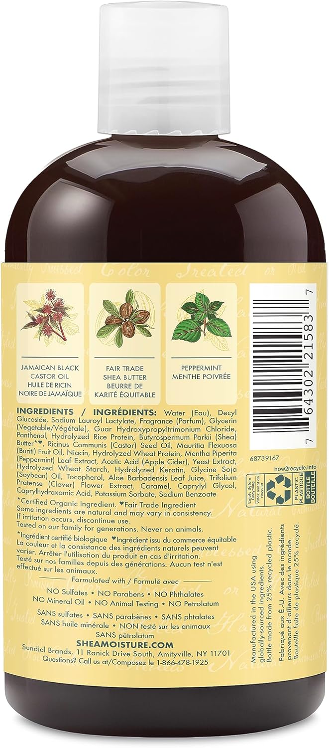 shea moisture jamaican black castor oil strengthen and restore shampoo for unisex, 384 ml