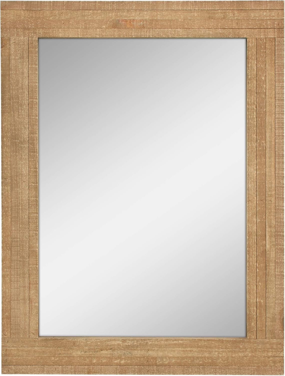 stonebriar rectangle natural wood hanging wall mirror, medium, brown