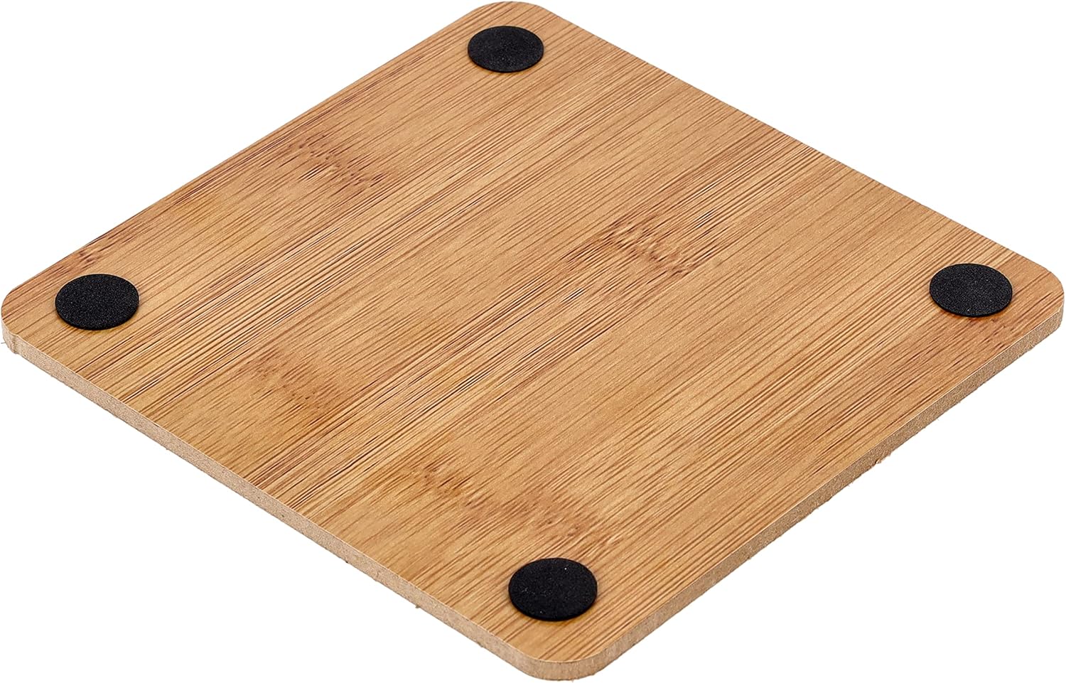 royalford bamboo square heat pad, rf10245 natural antibacterial non slip kitchen table pad for hot pans, placemat pads, key tray, and bar service mat, multicolor