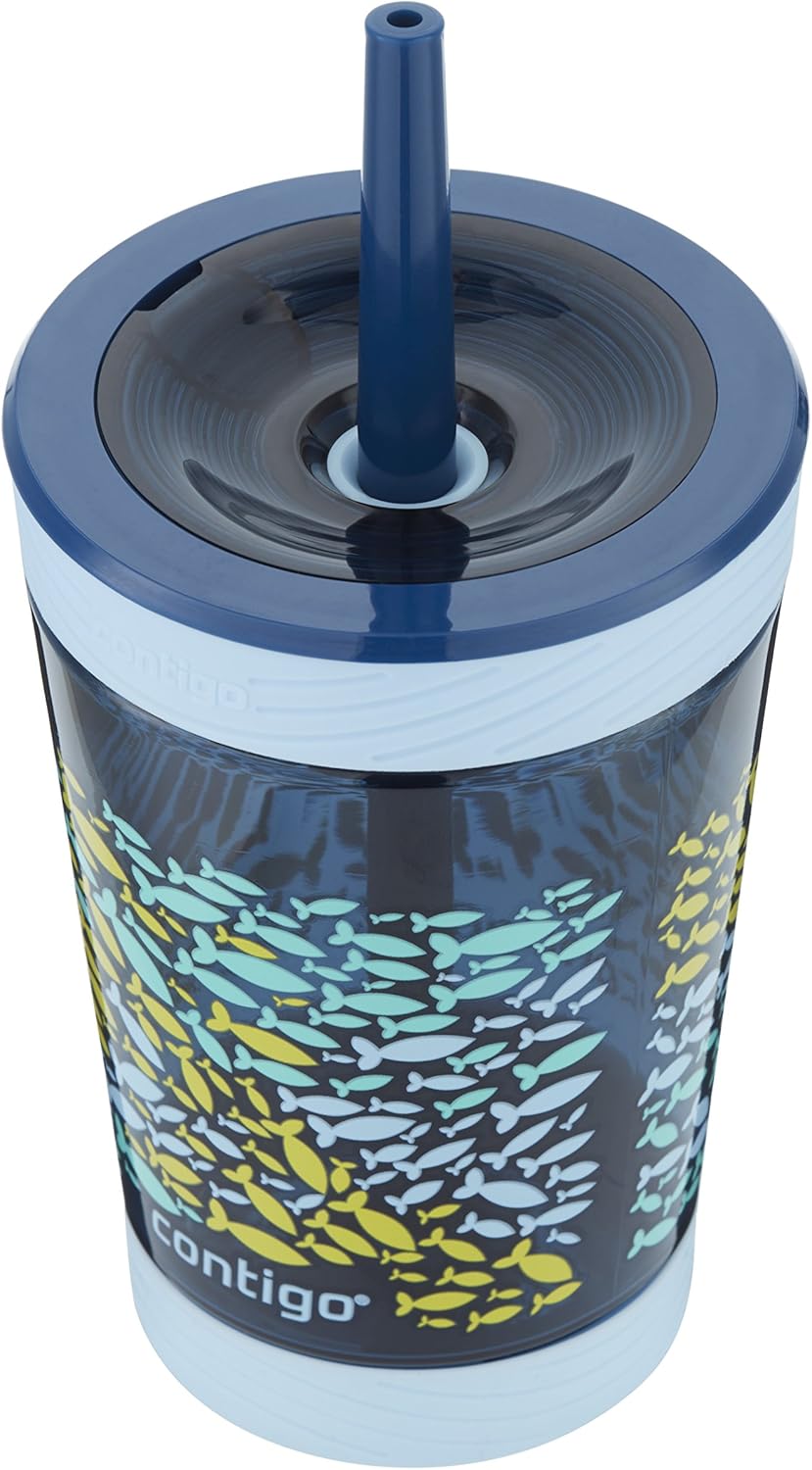 contigo spill proof kids tritan straw tumbler 14oz blue 1999511