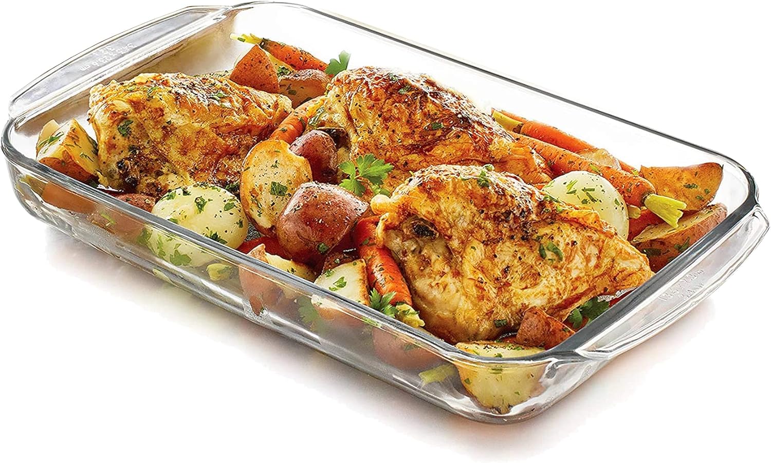 baking dish glass size 2.6l (extra large) for cooking, baking and roasting, casserole dish, baking tray is 100% borosilicate glass, bpa free, microwave and dishwasher safe loaf tray, oven tray