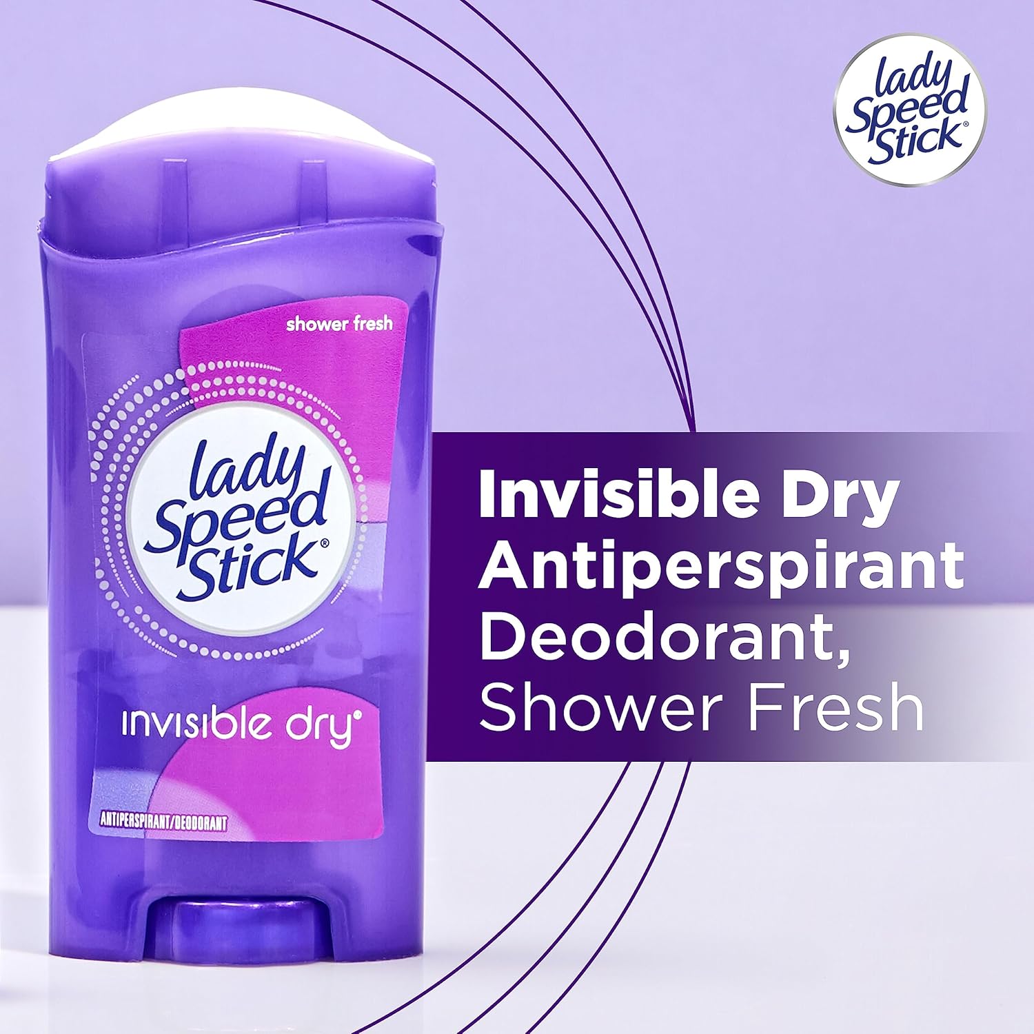 lady speed stick deodorant for women,invisible dry shower fresh 2.3 ounce (pack of 4),