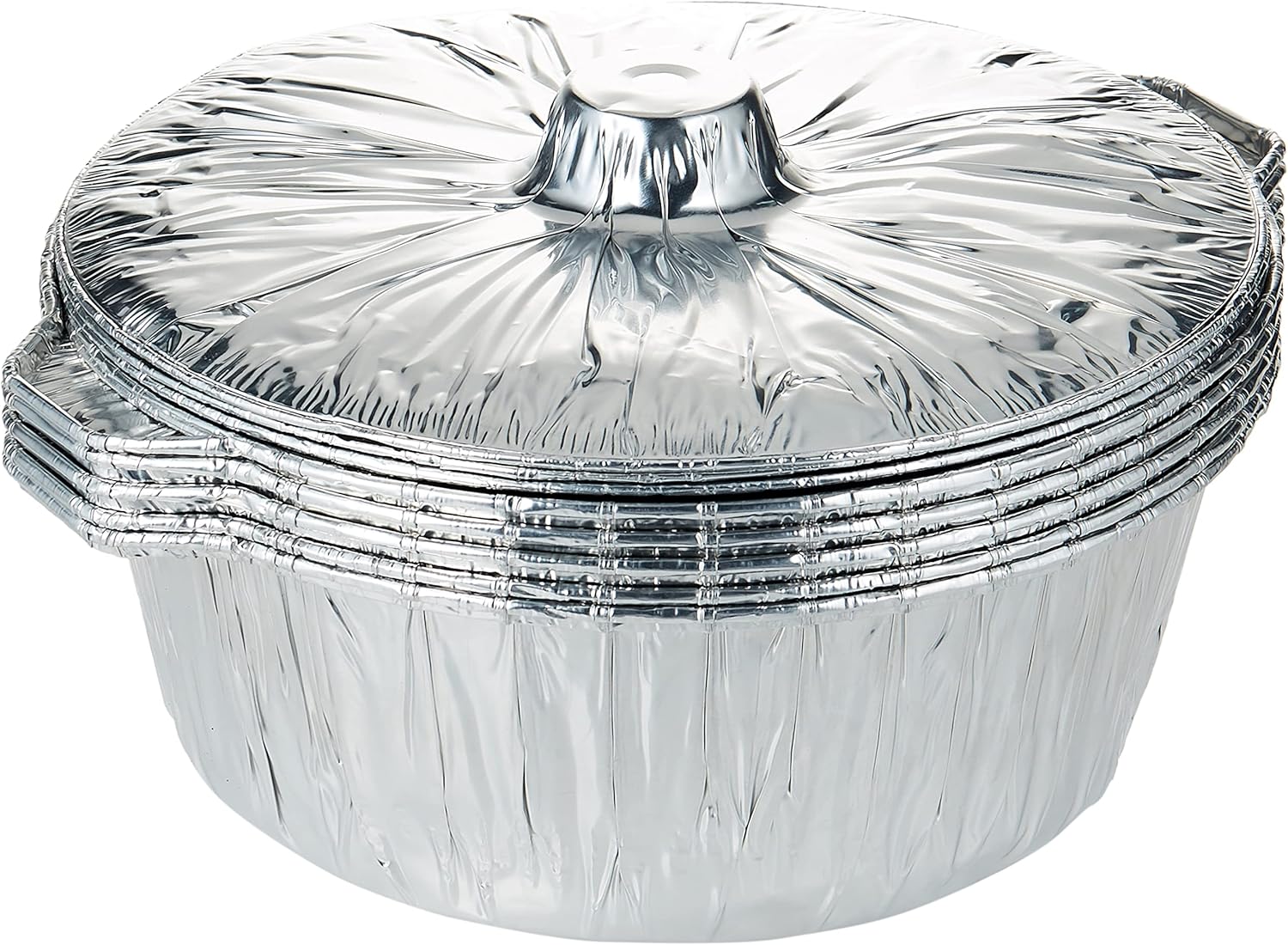 hotpack disposable food storage, take away , alumimium food pot container large with hood silver 34cm, 5 pieces