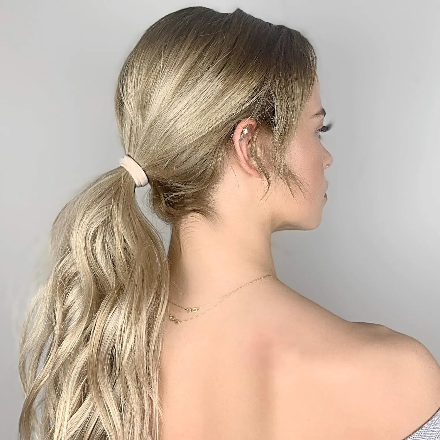 cyndibands black: soft and stretchy seamless elastic fabric no metal ponytail holders 12 hair ties (black)