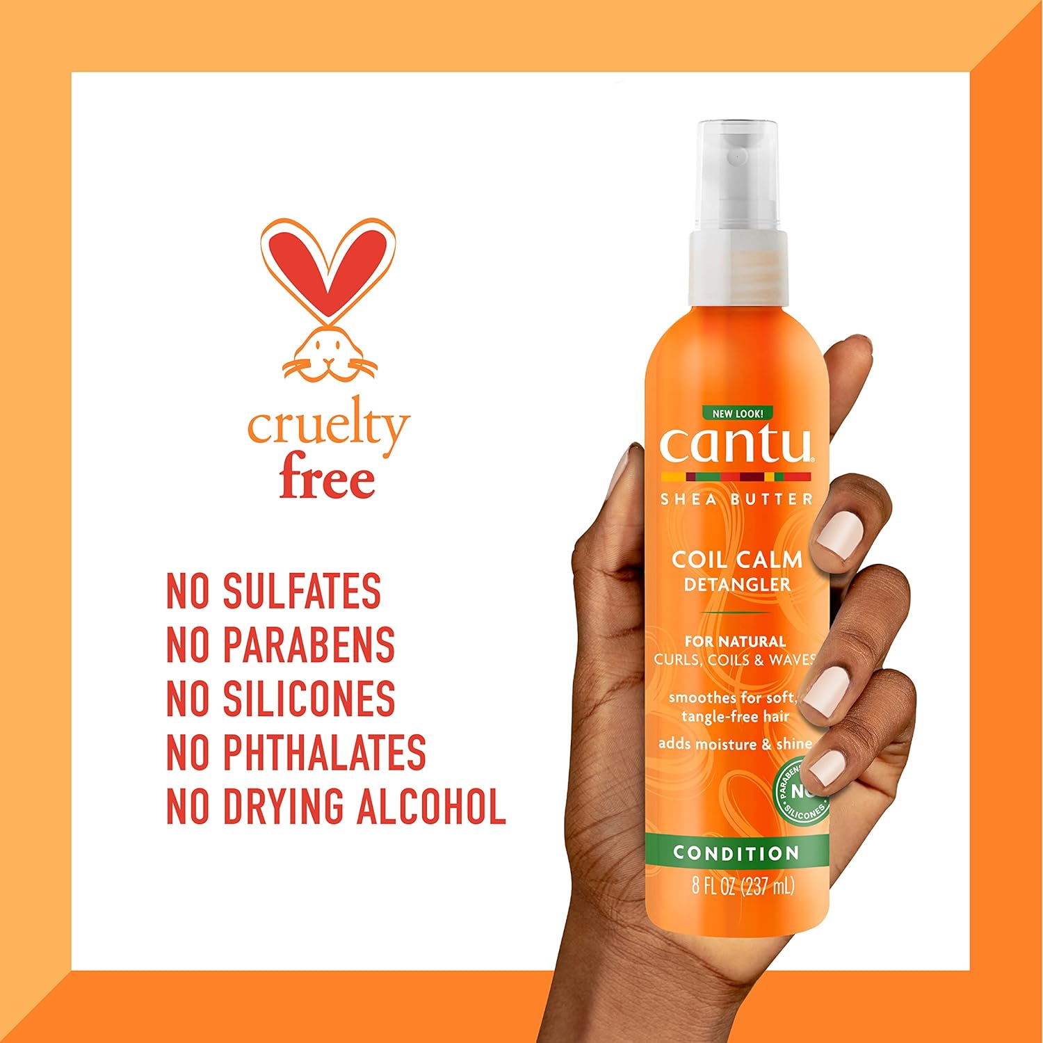 cantu shea butter for natural hair coil calm detangler, 237 ml