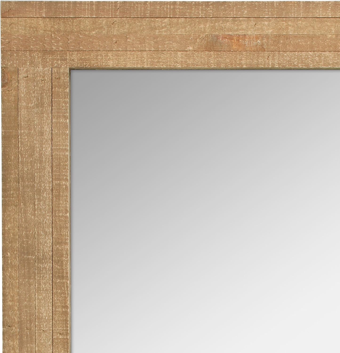 stonebriar rectangle natural wood hanging wall mirror, medium, brown