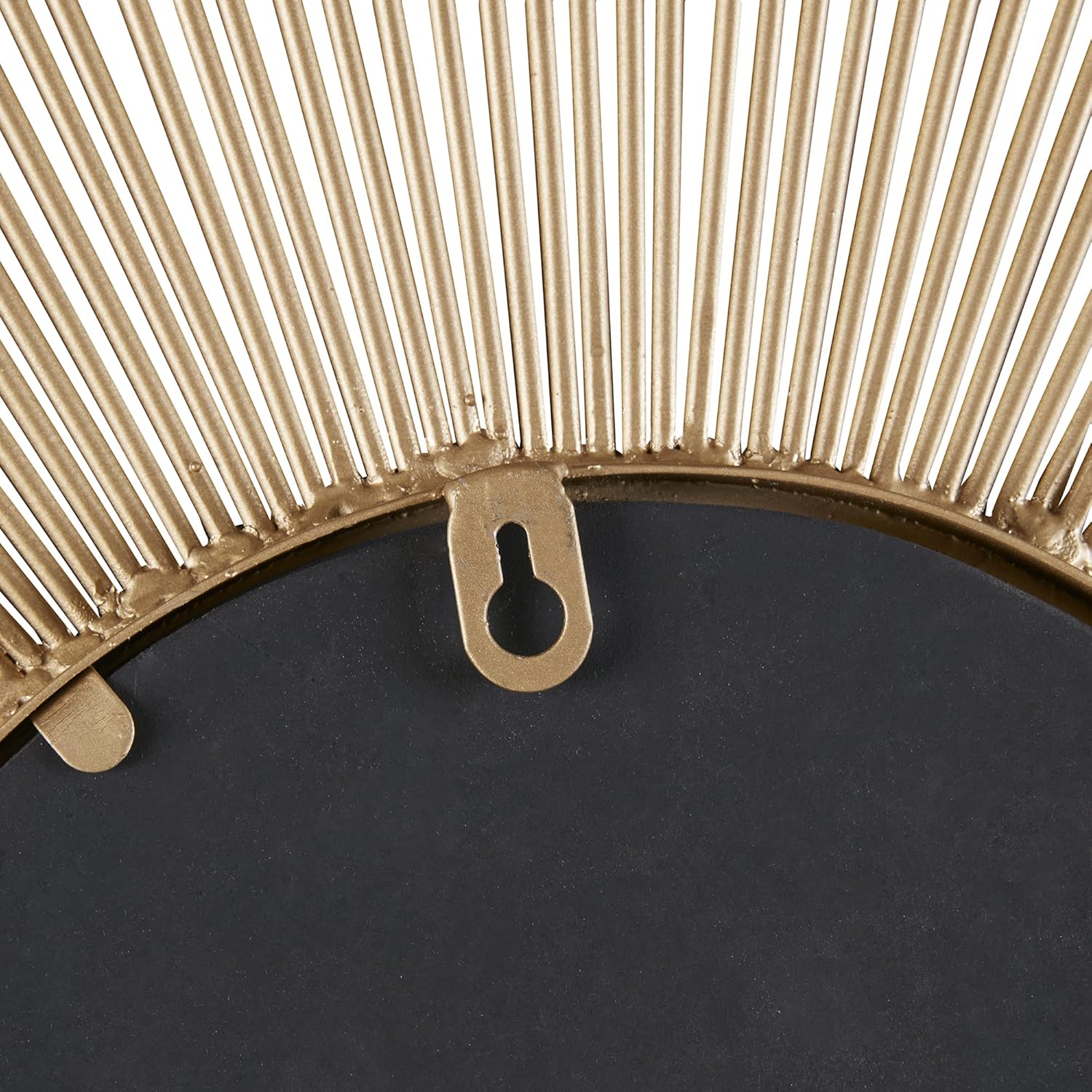 madison park wall décor fiore metal sunburst mirror for living room home accent, ready to hang bedroom decoration, 14.5" diameter, gold