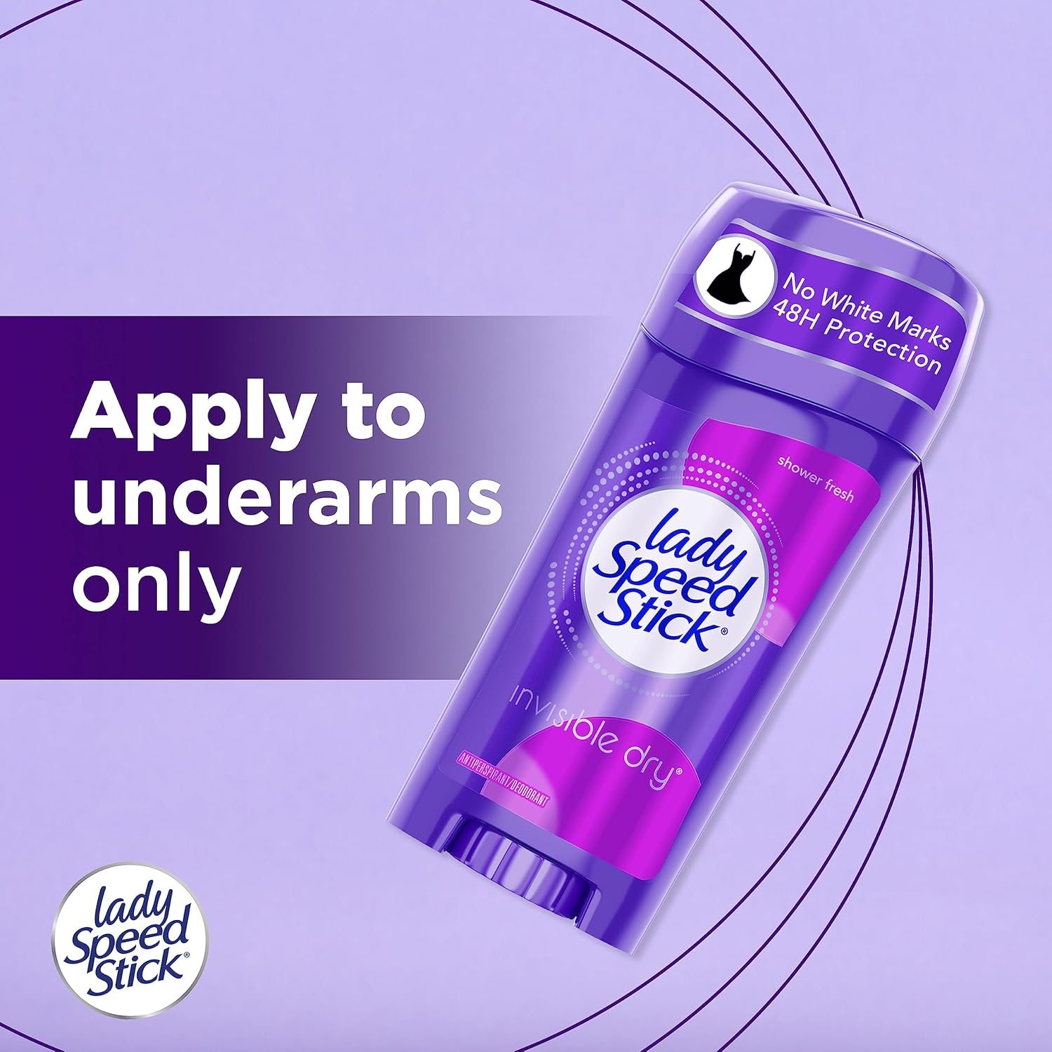 lady speed stick deodorant for women,invisible dry shower fresh 2.3 ounce (pack of 4),