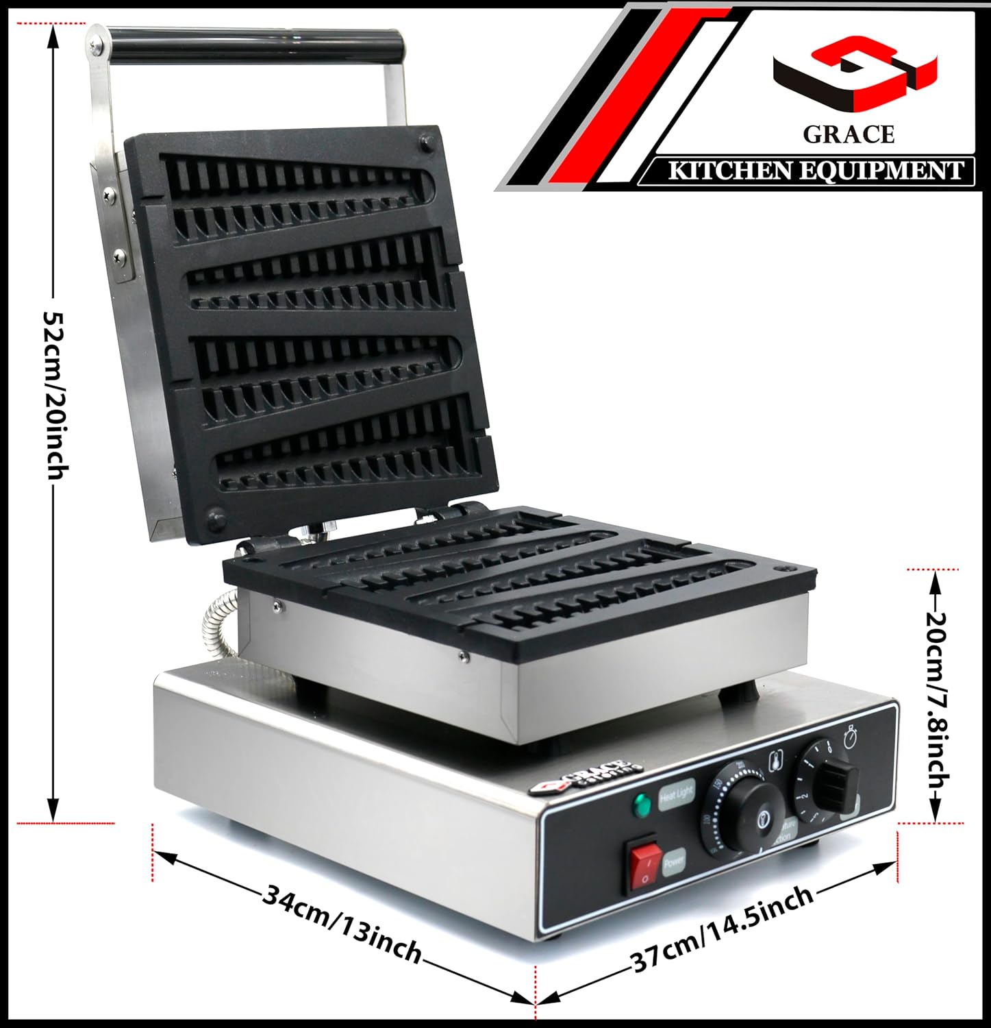 grace commercial electric lolly waffle maker waffle stick maker pine shape stick waffle maker machine