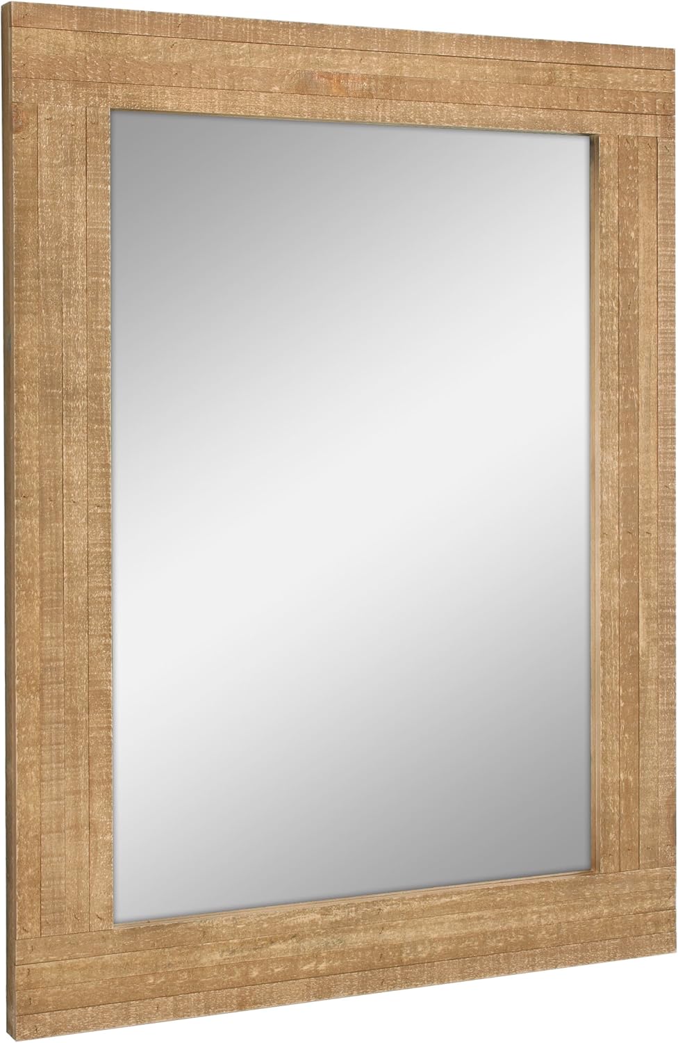 stonebriar rectangle natural wood hanging wall mirror, medium, brown