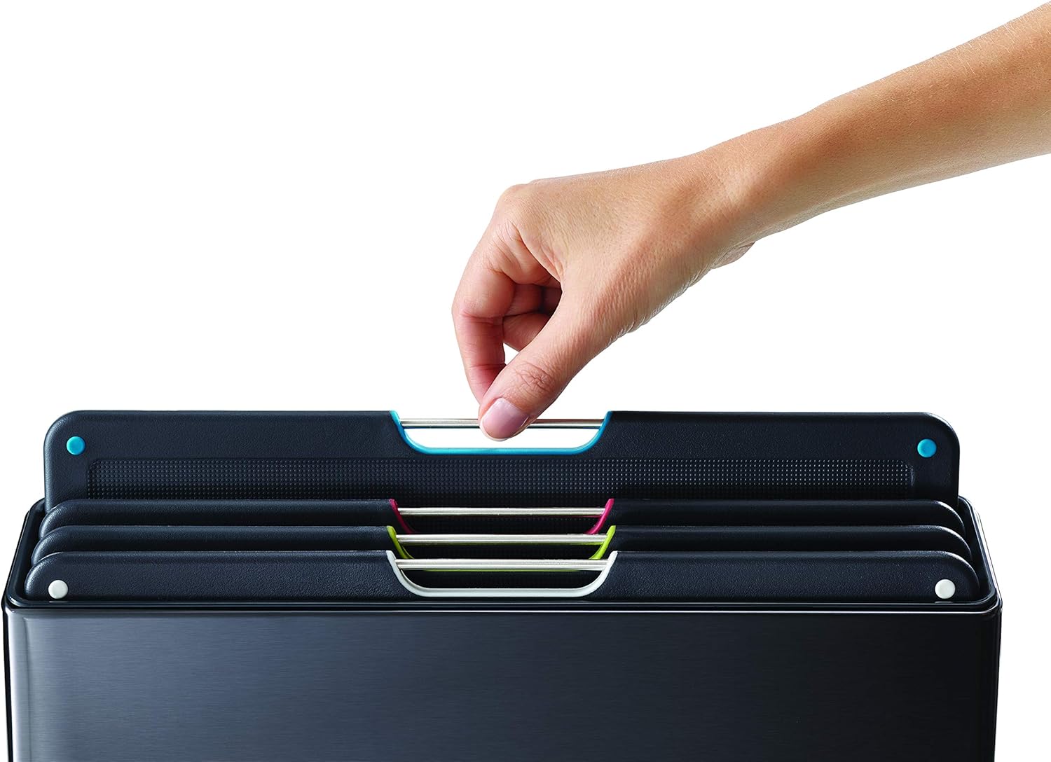 joseph joseph folio steel chopping board set, carbon black (4 piece) large, 60171