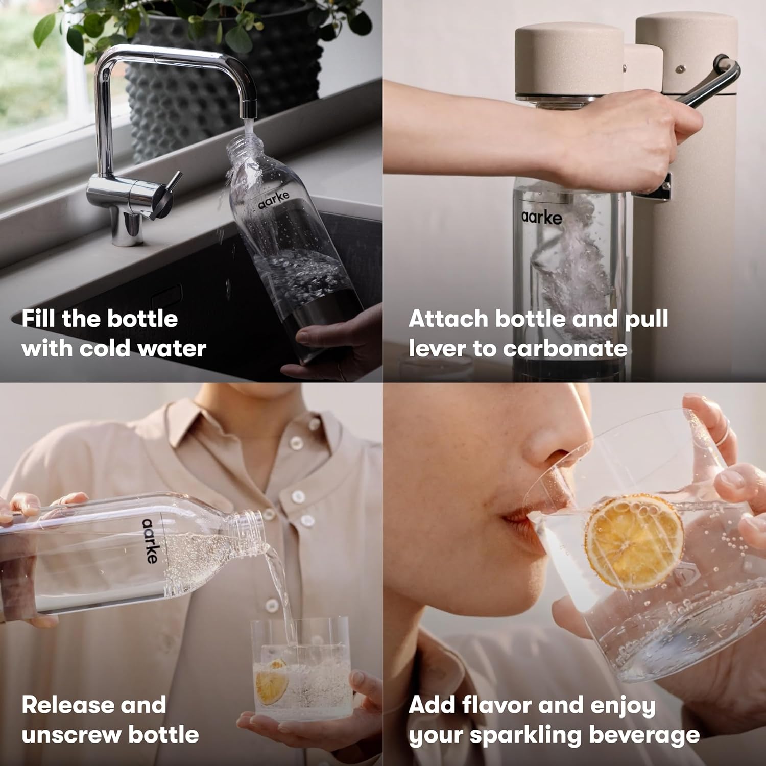 aarke carbonator iii premium carbonator/sparkling & seltzer water maker with pet bottle (matte black)