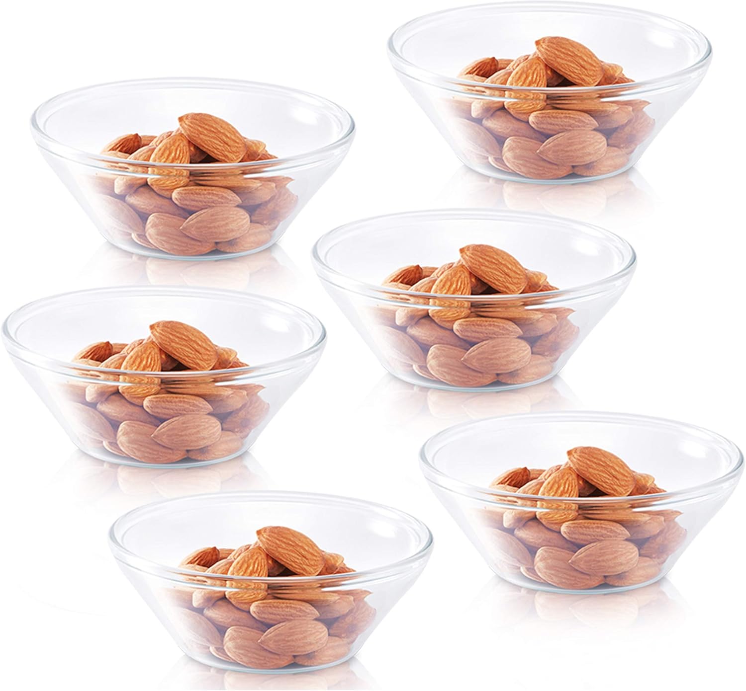 borosil venus glass katori bowl set, 170ml, set of 6, transparent