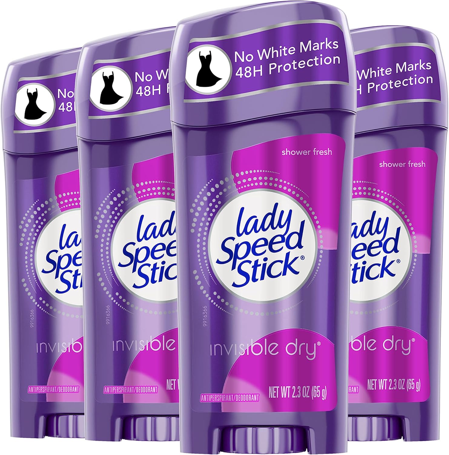 lady speed stick deodorant for women,invisible dry shower fresh 2.3 ounce (pack of 4),