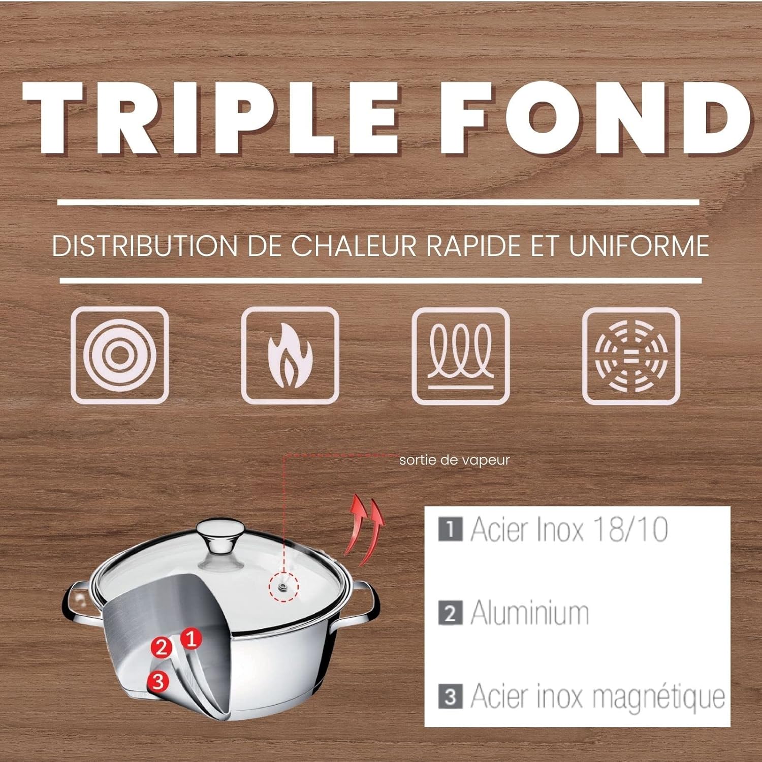 tramontina una 7 pieces stainless steel cookware set with tri ply bottom