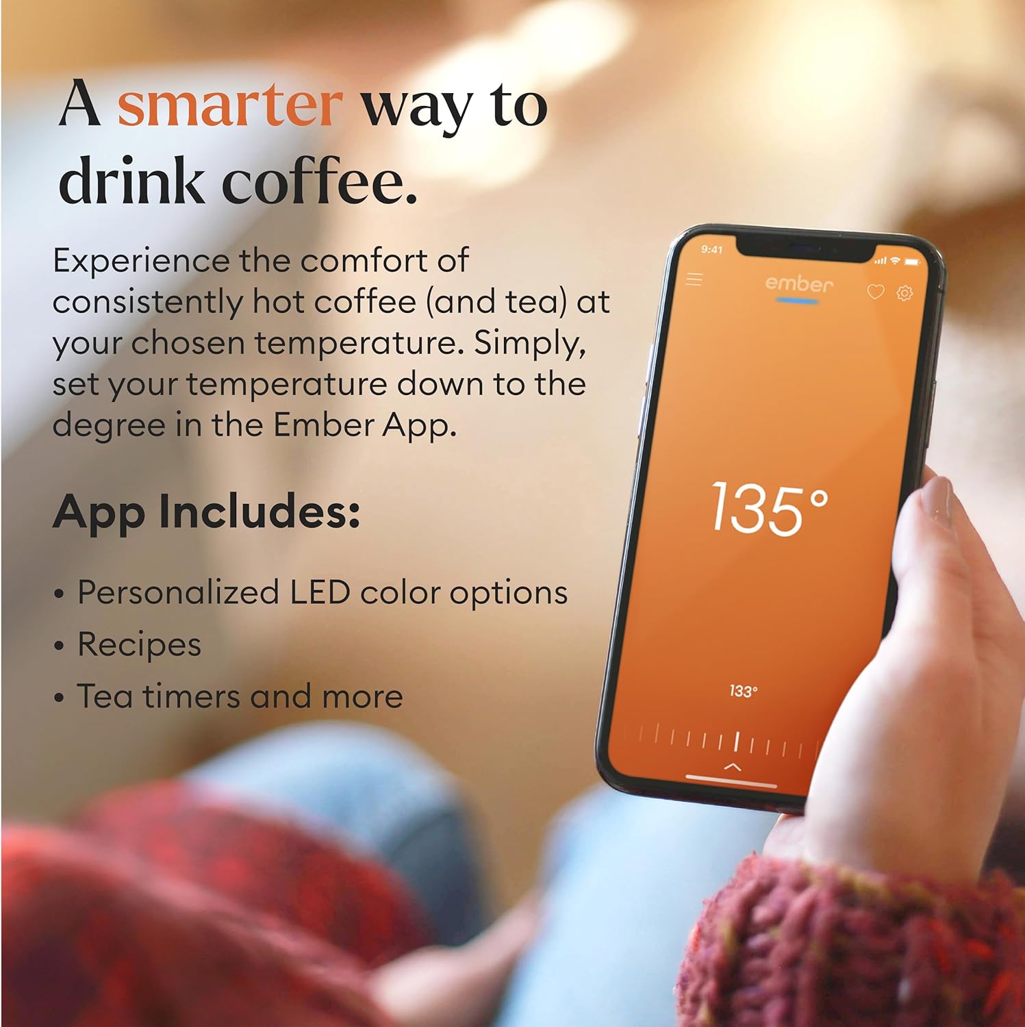 ember new mug 2 large temperature control smart, 414 ml, black, 80 min. battery life