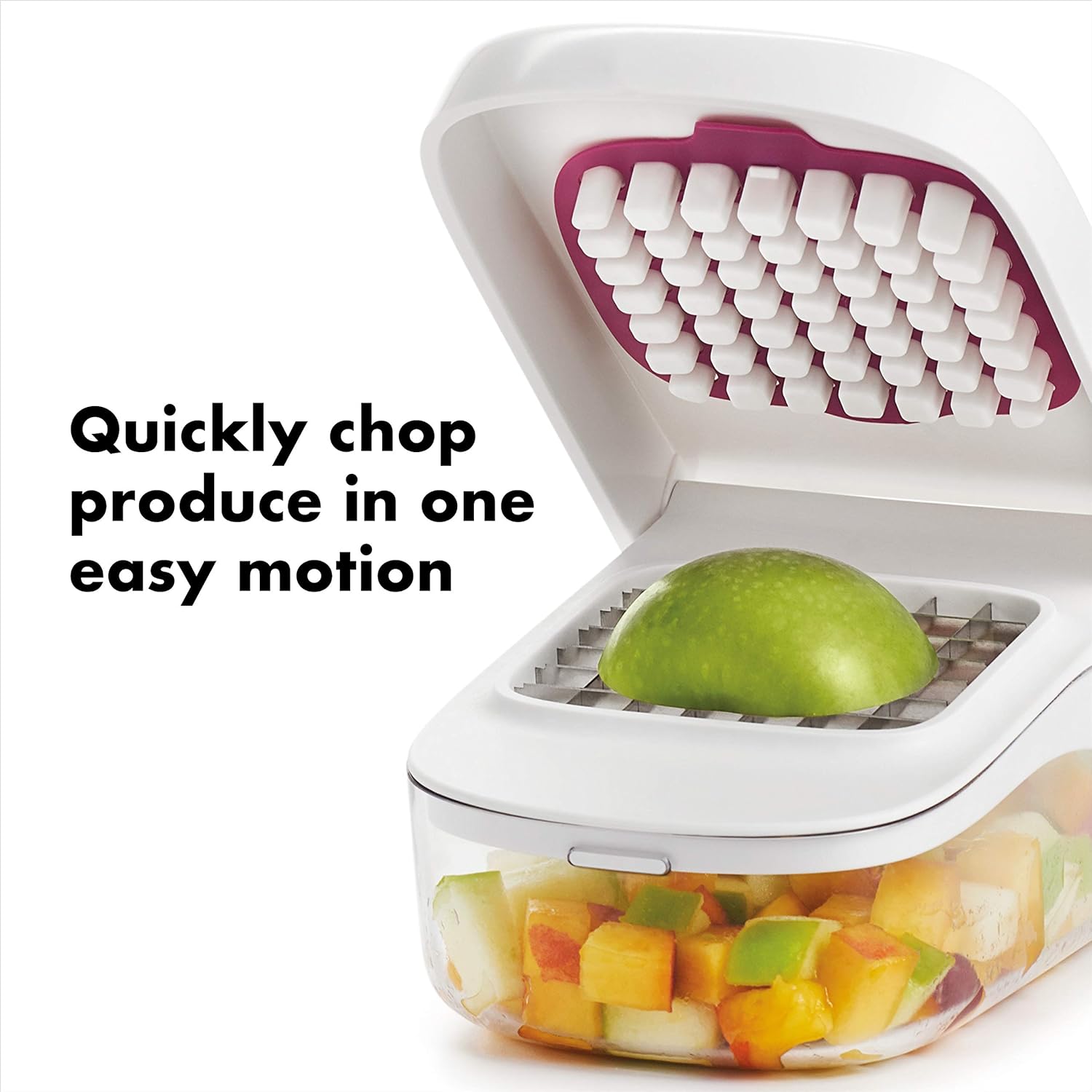 oxo good grips vegetable and onion chopper with easy pour opening