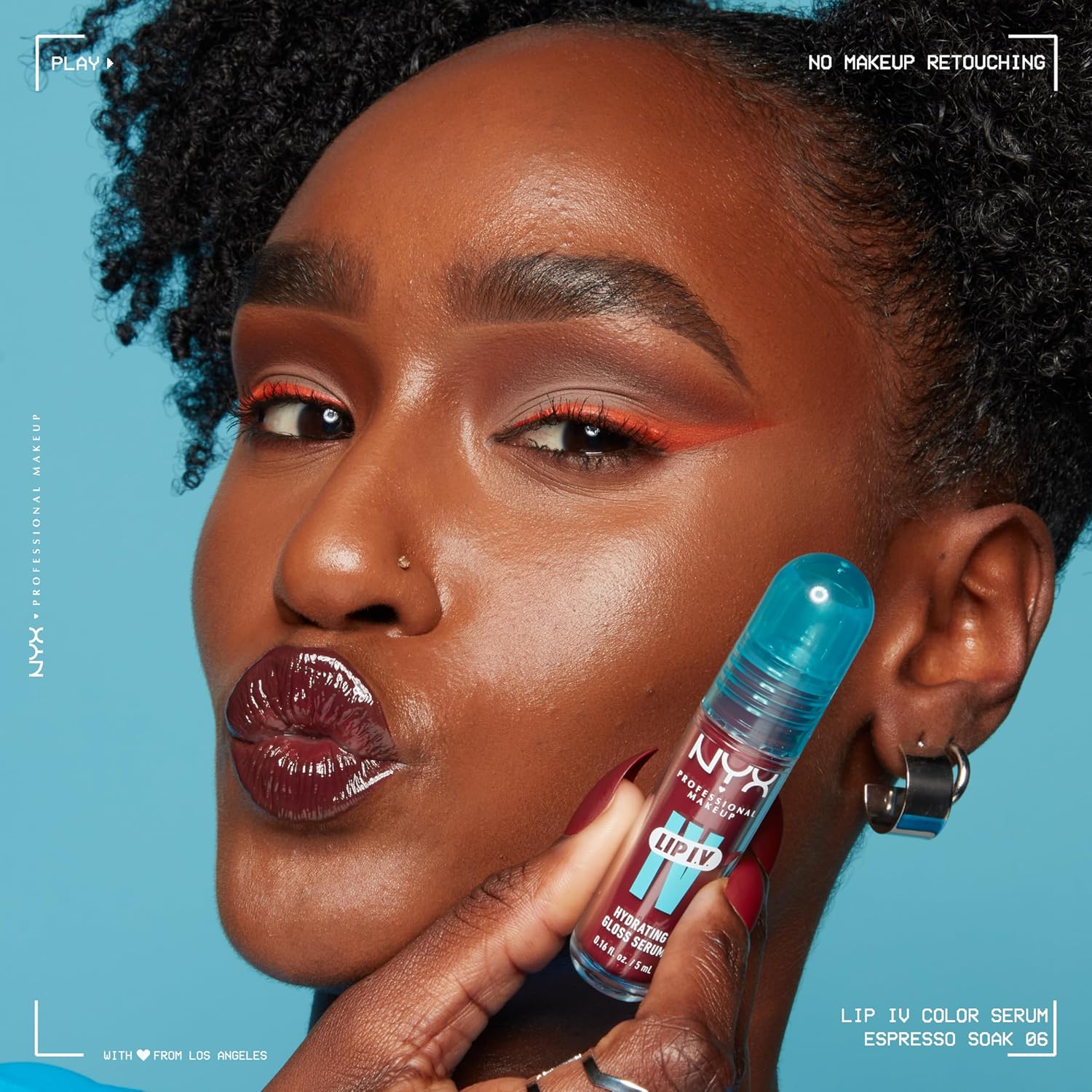 nyx professional makeup lip iv hydrating gloss stain, lip gloss, up to 12hr hydration, high pigment, wet shine finish, hydra honey