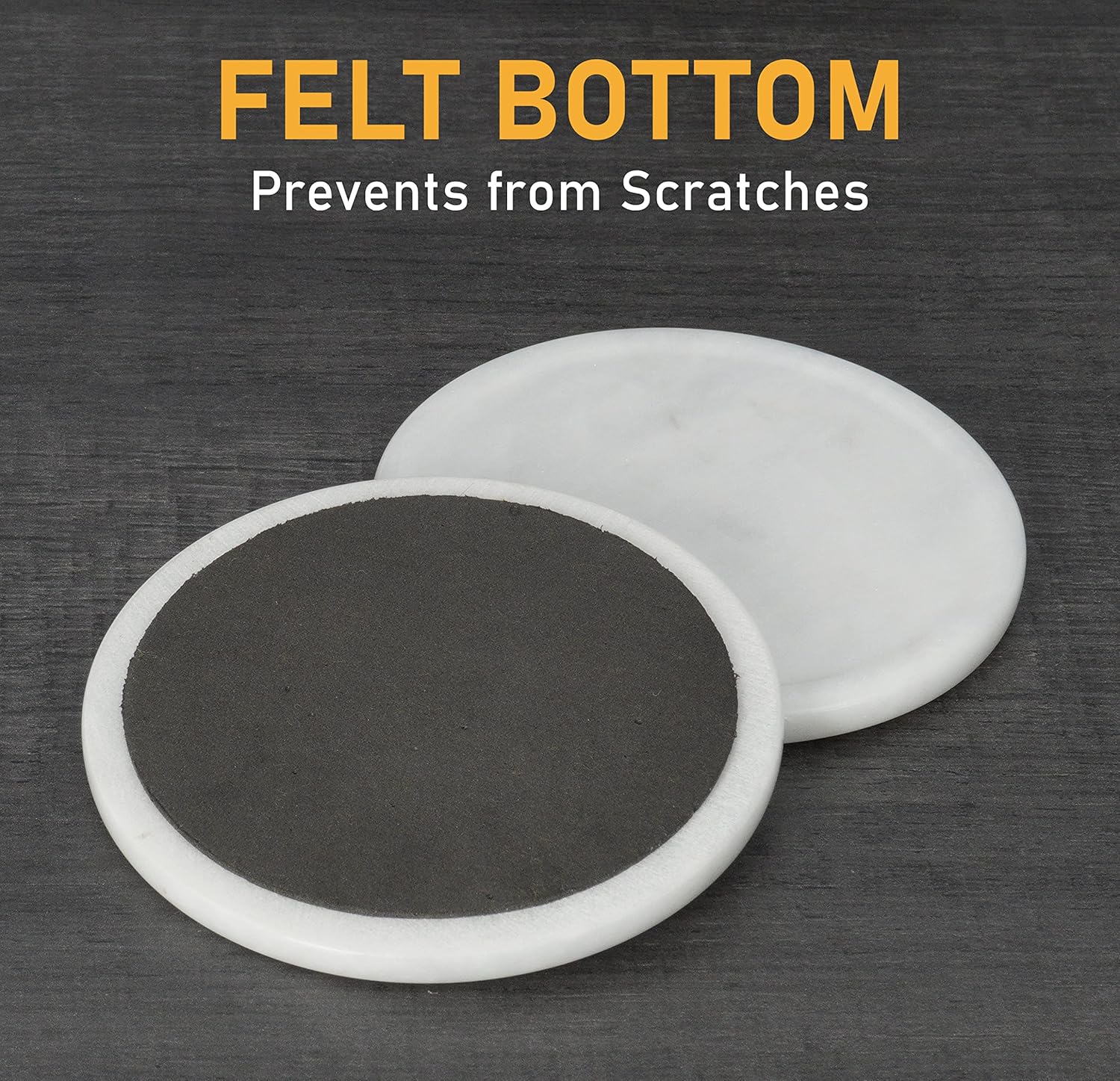 radicaln marble coasters for drinks 3.5 inches set of 6 white handmade round coasters with holder coasters for coffee table home office