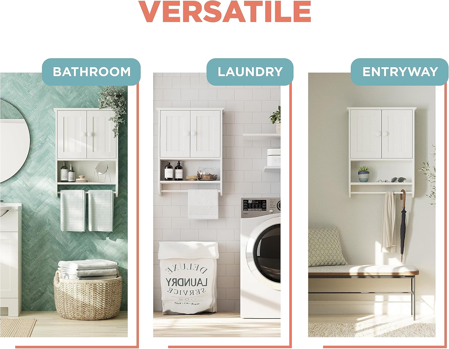 zenna home cottage, wall cabinet, white