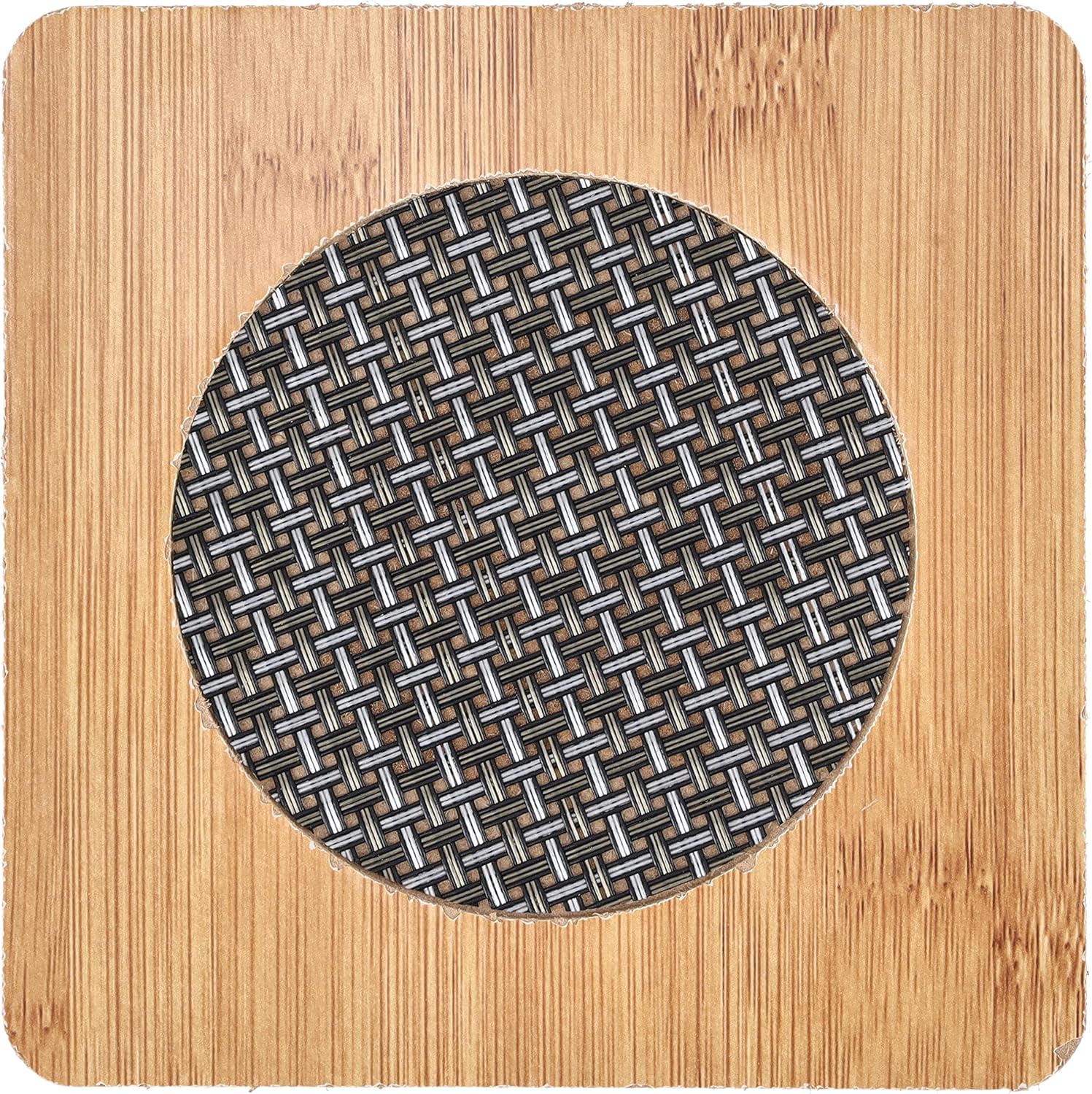 royalford bamboo square heat pad, rf10245 natural antibacterial non slip kitchen table pad for hot pans, placemat pads, key tray, and bar service mat, multicolor