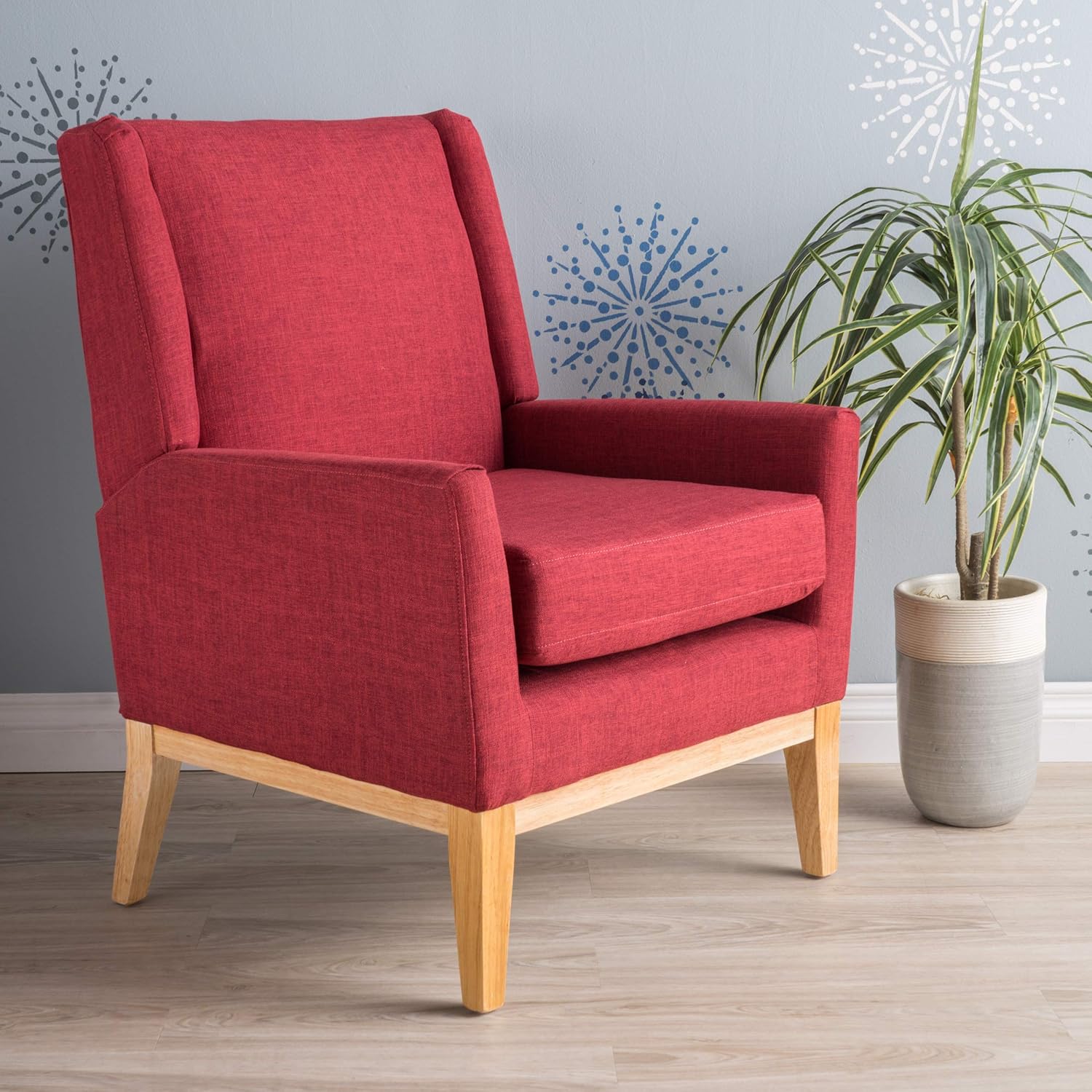 christopher knight home aurla fabric accent chair, red