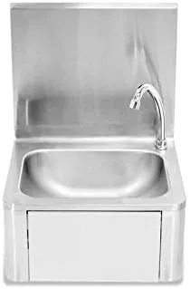 GRACE KITCHEN Steel Stainless Small Wall Mounted Knee Operated Sink