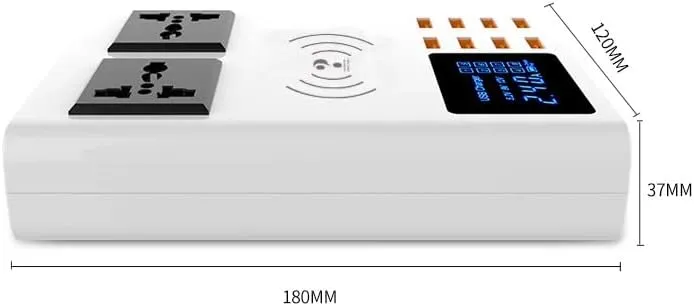 Smart Wireless Charging 8USB Port With Screen Display Support Wireless High Speed Charging