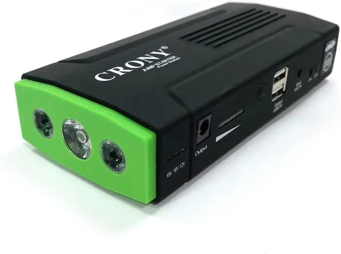 CRONY D22 Multi-Function Car Jump Starter & Power Bank – Mini Jump Starter, Built-In LED, Circuit Protection, Mobile Charger
