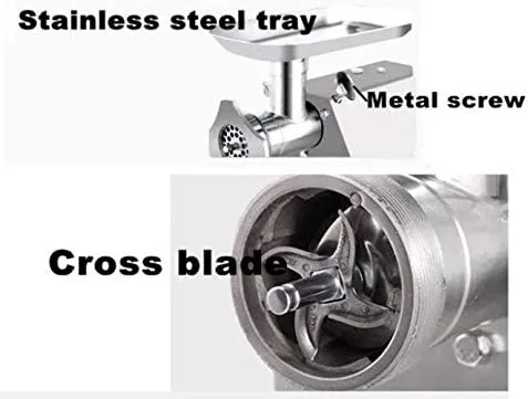 GRACE KITCHEN Commercial Stainless Steel Meat Grinder Meat Mincer Machine 22mm Diameter Blade 160kg/Hour