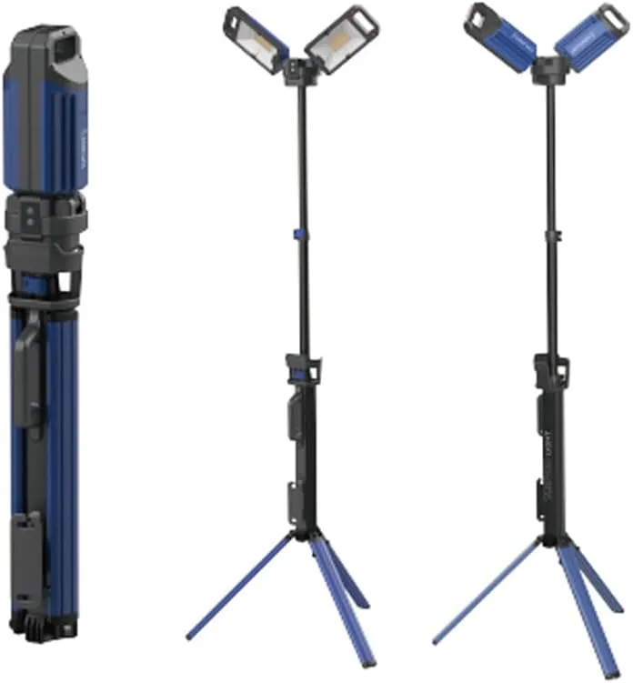 CRONY VIP-11 Outdoor multi-function lamp 5000 Lumen Rechargeable Cordless Collapsible AC/DC Portable LED Work Light with Telescoping Tripod Stand