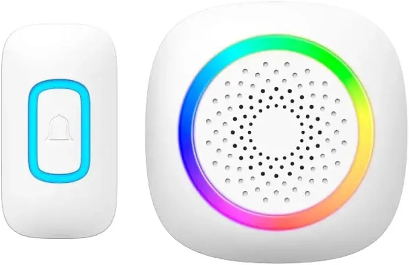 CRONY RL-3995 doorbell Battery-powered wireless doorbell with shining LED display Door bell (White)