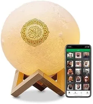 CRONY Quran player SQ170 have 14 kinds language & 18 readers touch light lamp quran speaker