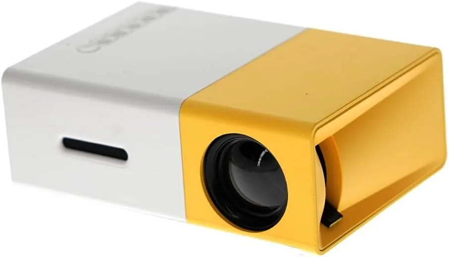 CRONY YG300 LED Projector 400-600 Lumens 320 x 240 Pixels 1080P Home Media Player With Remote Control and HDMI Cable-Yellow