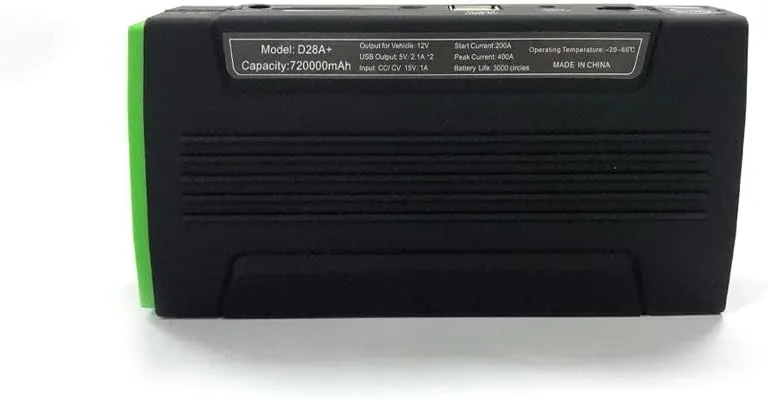 CRONY D22 Multi-Function Car Jump Starter & Power Bank – Mini Jump Starter, Built-In LED, Circuit Protection, Mobile Charger