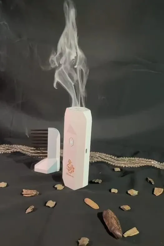 CRONY 2023 USB Rechargeable Comb Electric Bakhoor Luxury Incense Burner – B26 WHITE