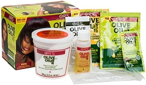 ors olive oil no lye hair relaxer kit: extra strength | built in protection for coarse, resistent hair textures | get smoother, silky & softer hair