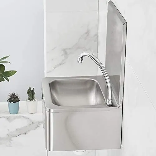 GRACE KITCHEN Steel Stainless Small Wall Mounted Knee Operated Sink