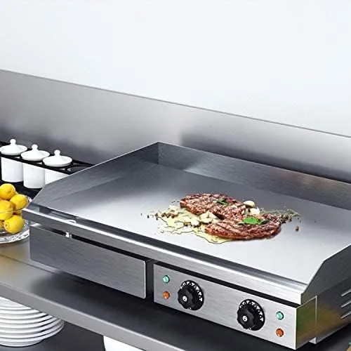 820 Easy Operating BBQ Griddle Full Flat Smooth Plate Electric Grill For Kitchen Equipment