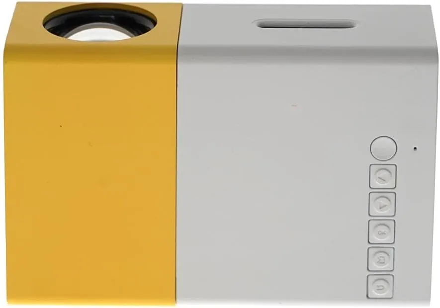 CRONY YG300 LED Projector 400-600 Lumens 320 x 240 Pixels 1080P Home Media Player With Remote Control and HDMI Cable-Yellow