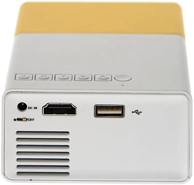 CRONY YG300 LED Projector 400-600 Lumens 320 x 240 Pixels 1080P Home Media Player With Remote Control and HDMI Cable-Yellow