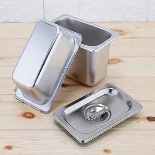 GRACE KITCHEN GN Pans Stainless Steel Steam Table Chafer Pans1/1 1/2 1/3 1/4, 65mm 100mm 150mm 200mm (1/3, 150MM)