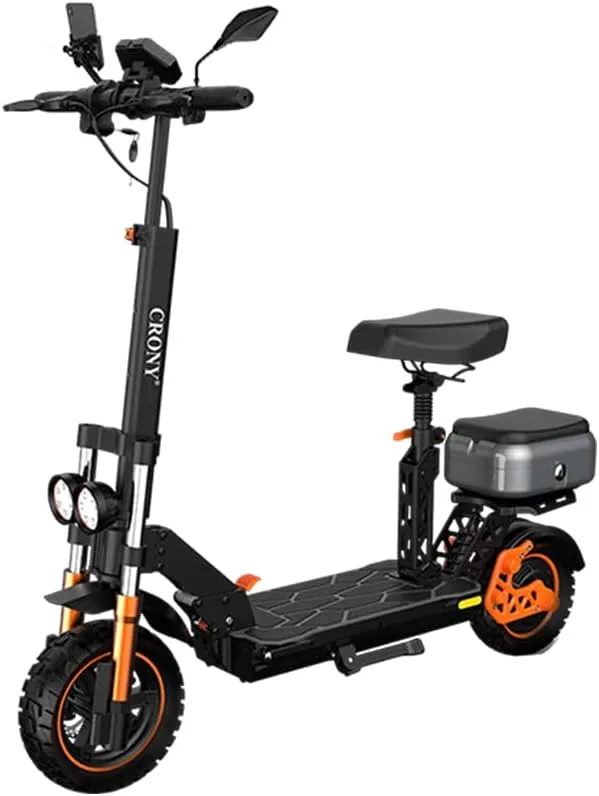 M5 Pro High-Speed Electric Scooter Up to 80 km/h, 10-inch Wide Tires, Mobile Phone Holder, Bluetooth Speaker, Rear Luggage Box, Rearview Mirrors, Dual LED Headlamps, IPX4 Waterproof, App Connectivity