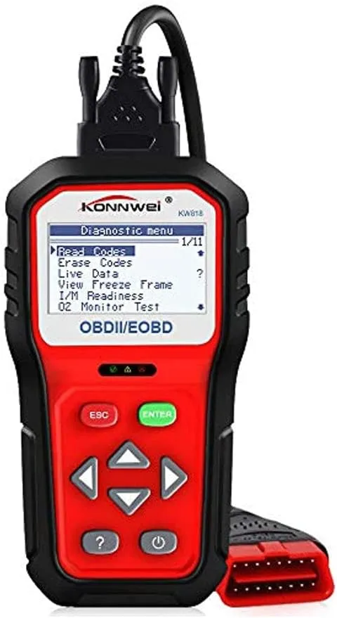 CRONY KONNWEI KW818 OBD2 Scanner 2.8" Large Screen OBDII Code Reader with Battery Test Function for All 1996 and Newer OBD II Protocol Cars